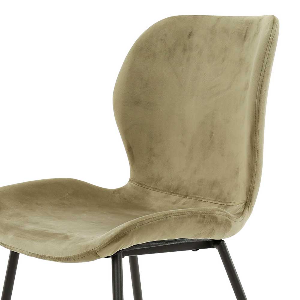 Esszimmerstühle aus Samt Beige - Maudez (4er Set)