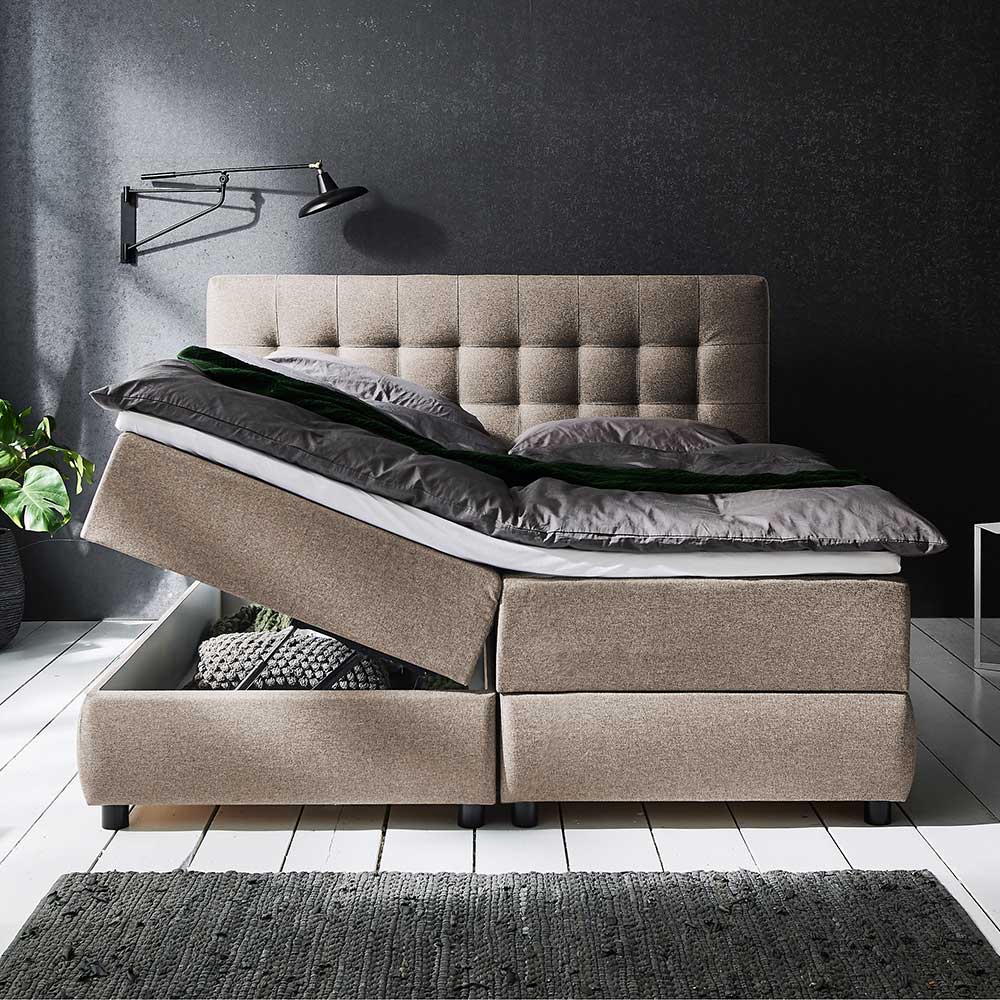 H2 Stauraum Boxbett in Hellbraun - Bestern