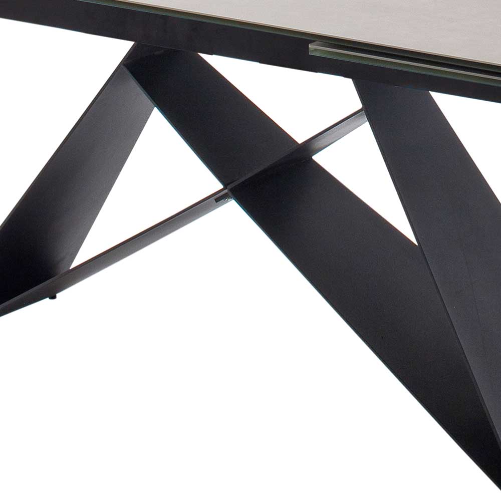 Design Ausziehtisch mit Platte Keramik Hellgrau - Ravia