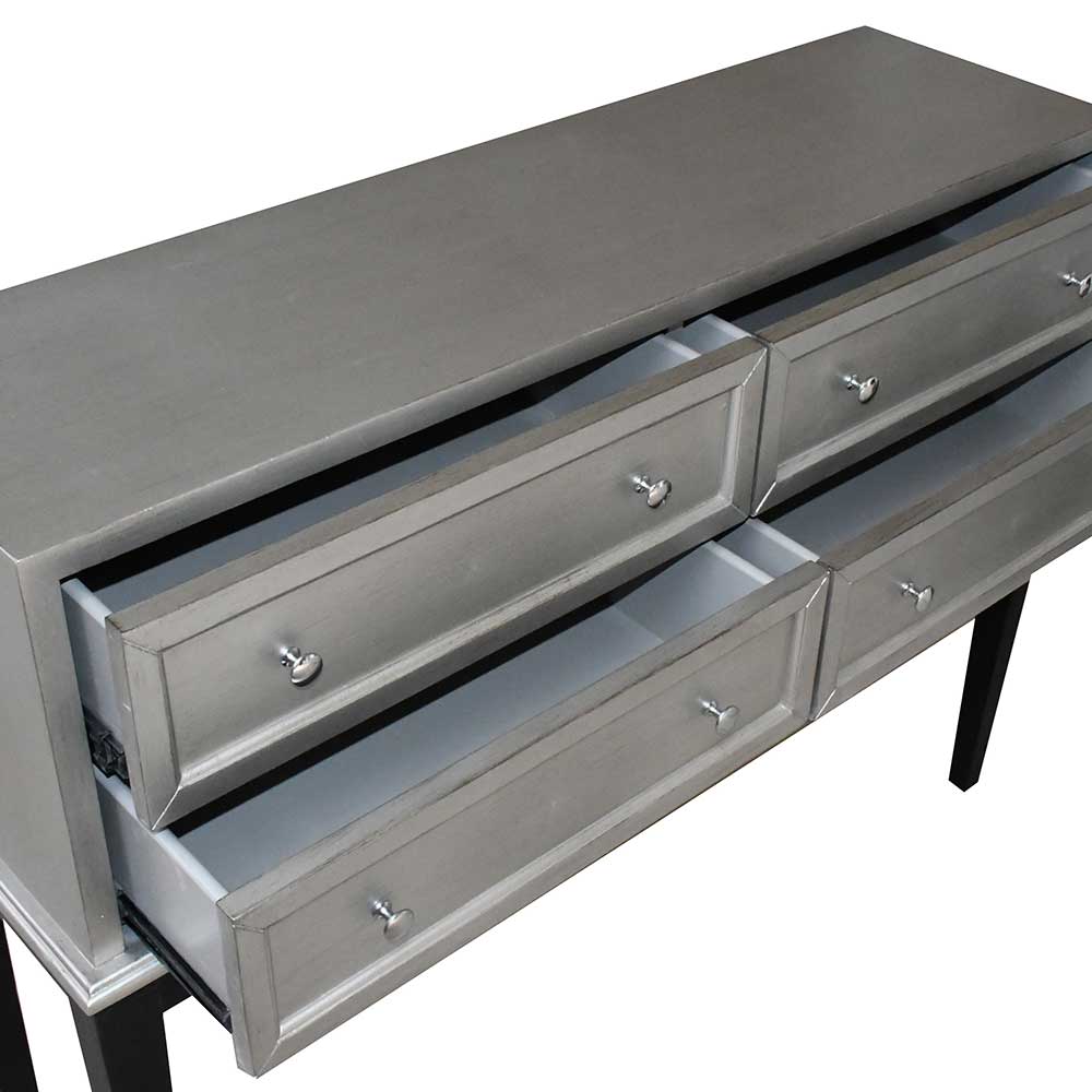 Design Konsolentisch in Silber & Schwarz - Formosa