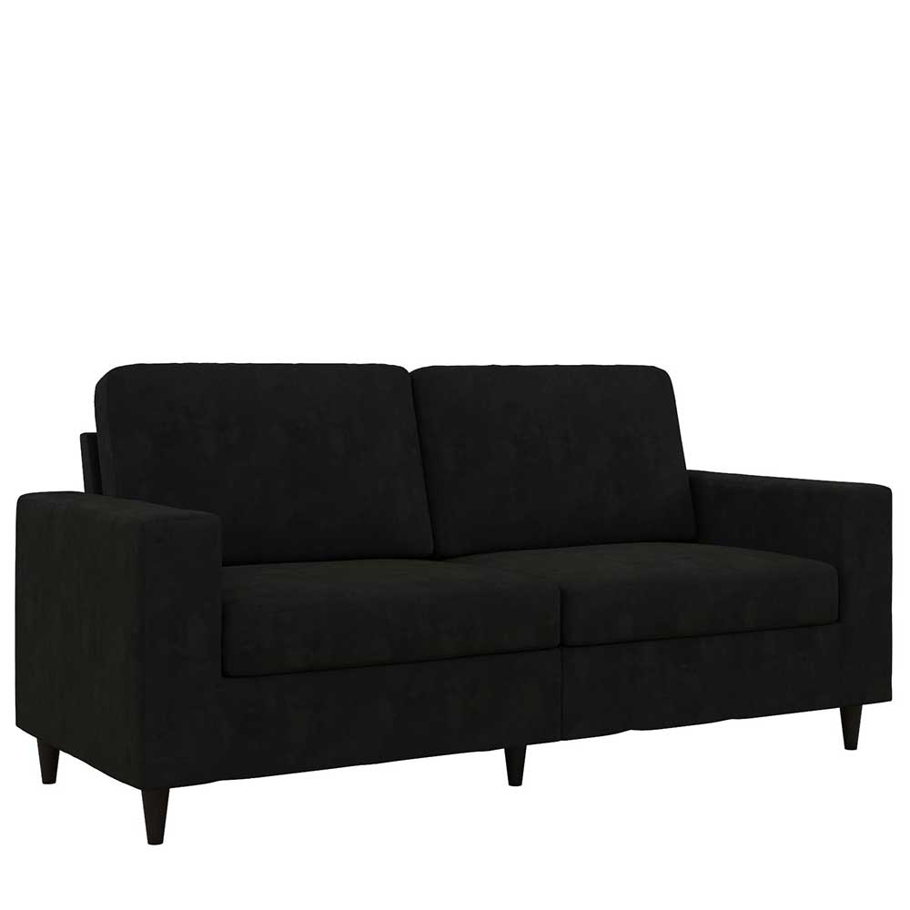 3er Retrocouch aus Samt in Schwarz - Atze