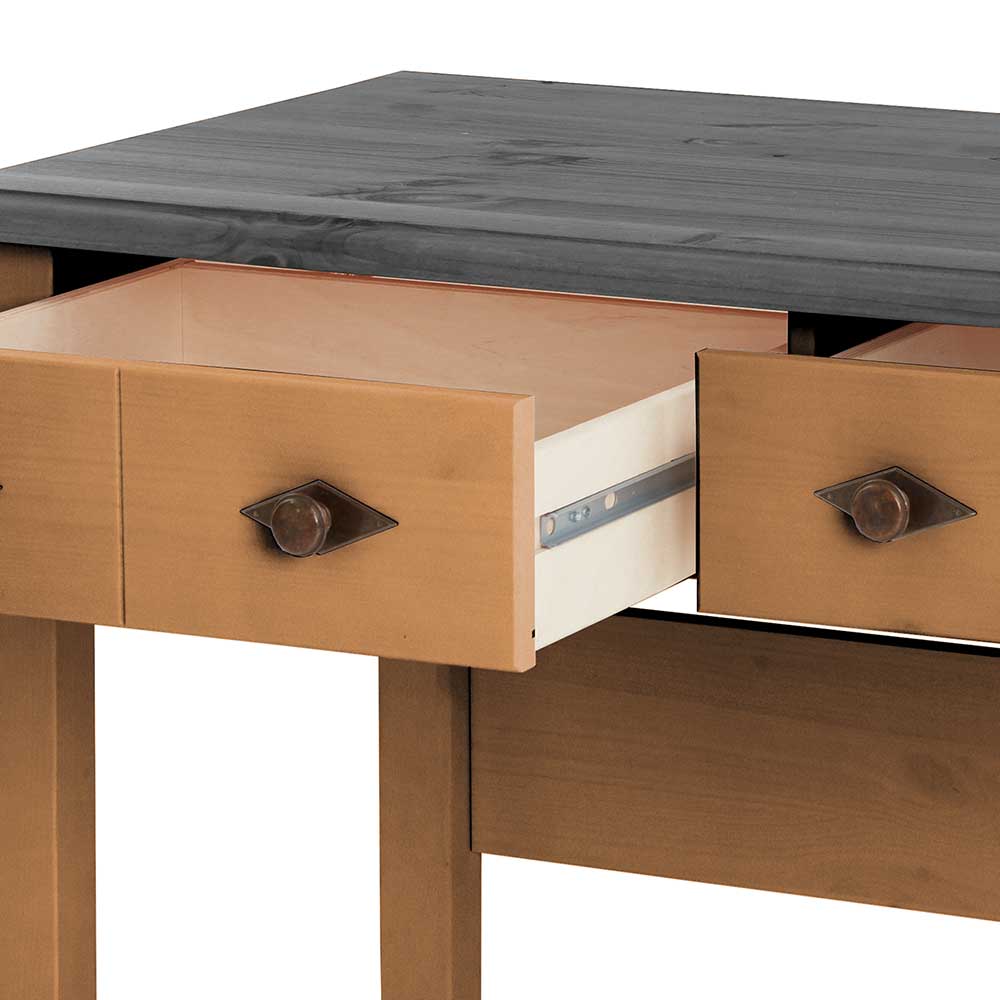 Schreibtisch in Kiefer Lauge und Grau - Eshelas