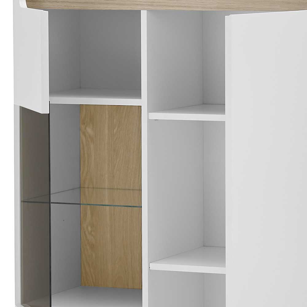 Highboard mit Glas im Skandi Design - Ginko