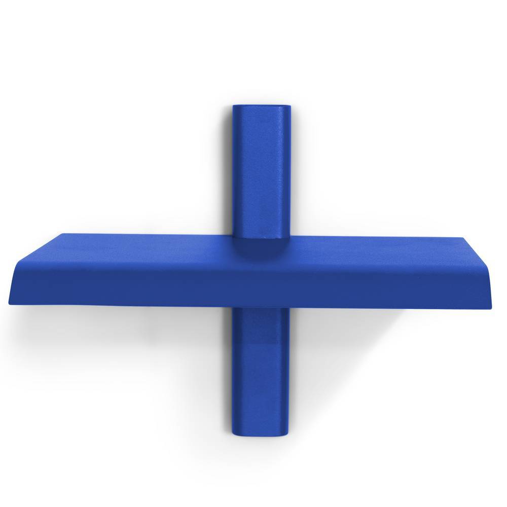 Blaues Wandregal in Kreuzform als moderne Ablage – Nikolan