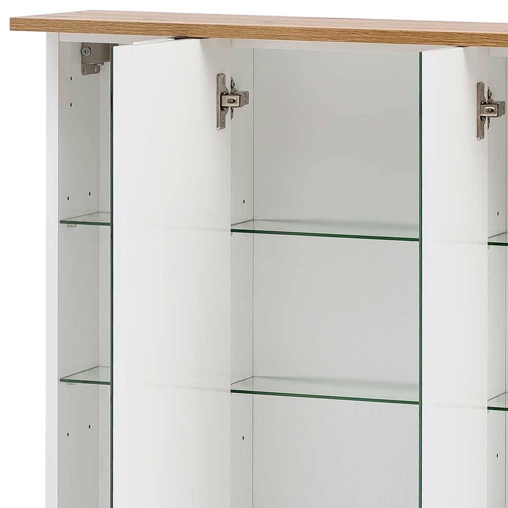 Bad Spiegelschrank in Weiß Glanz & Eiche - Utiona