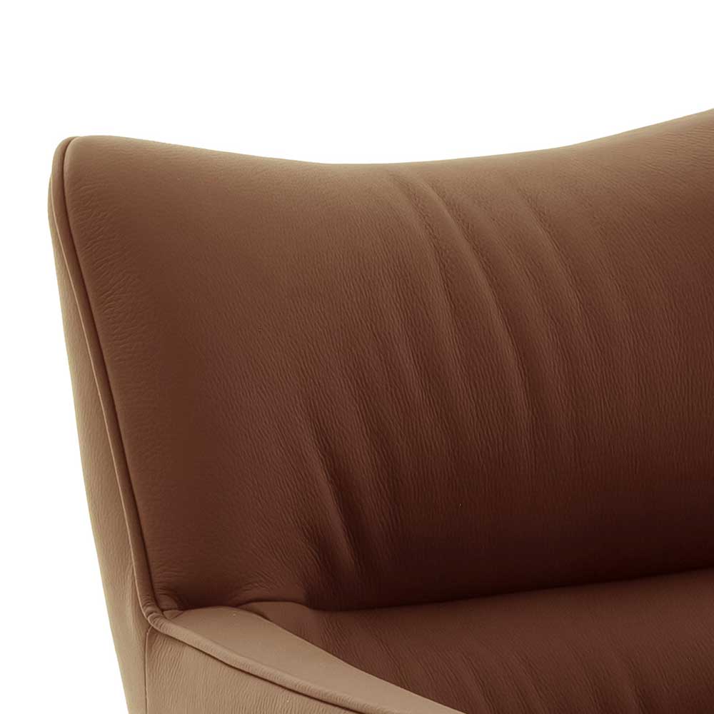 Leder Tischsessel in Braun - Calenia (2er Set)