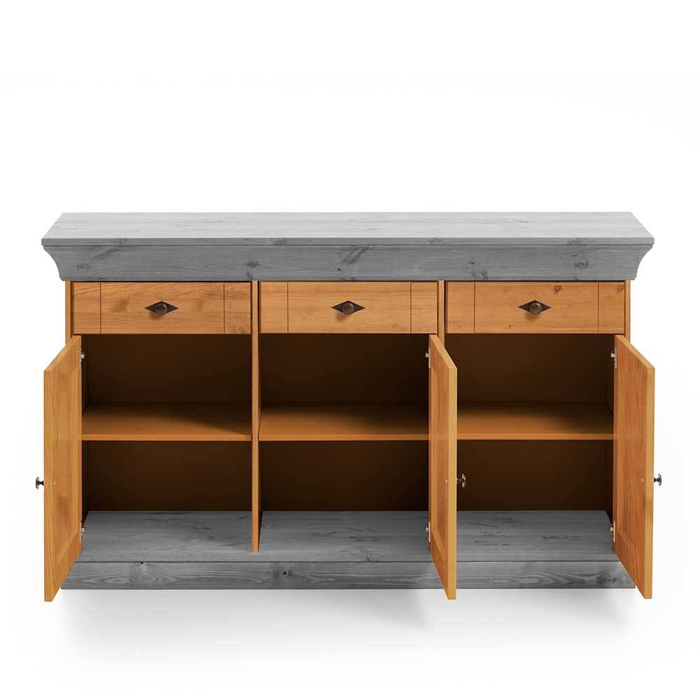 144x84x45 Landhaus Anrichte mit drei Schubladen - Eshelas I
