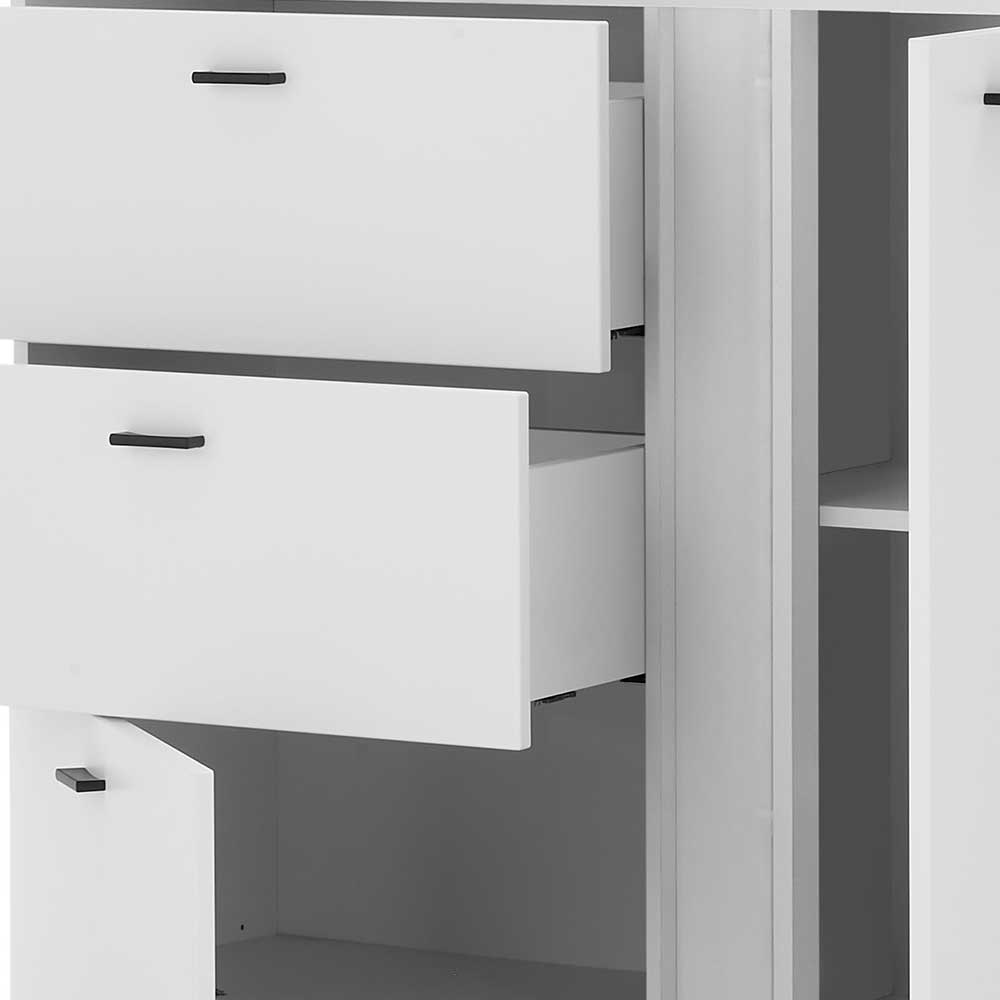 Weißes Highboard mit LED Beleuchtung - Tirol
