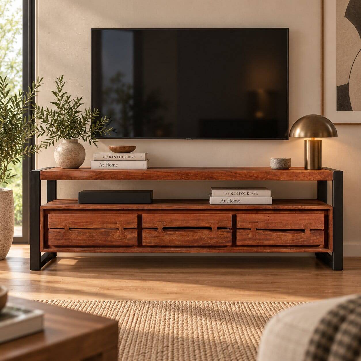 TV-Lowboard Smantana im Industielook-Stil