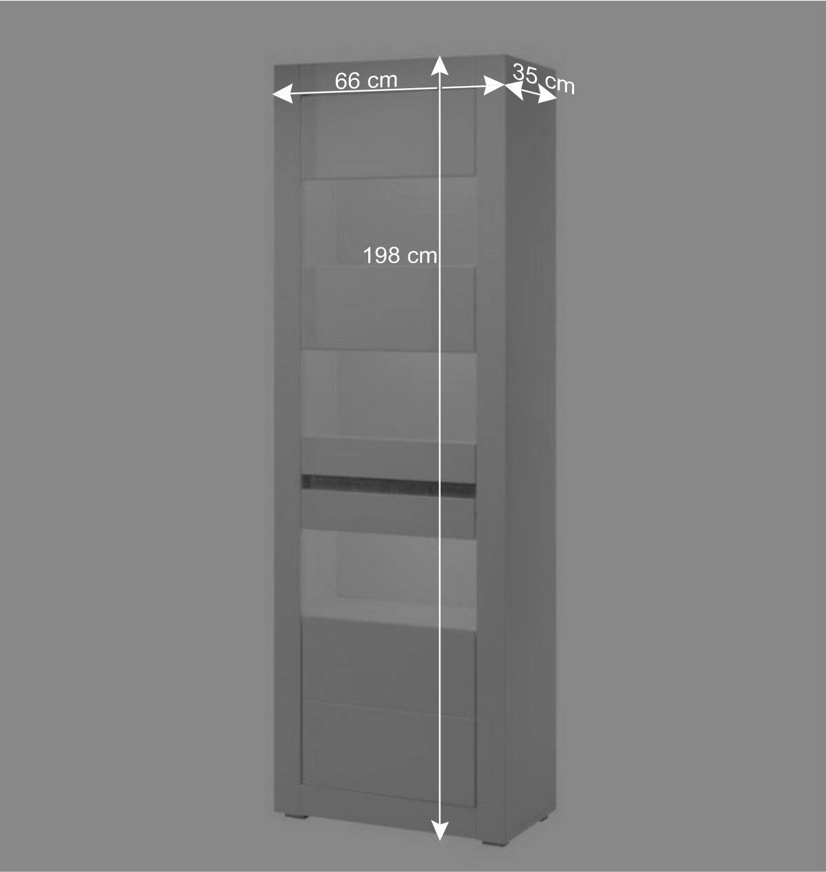 Weiße Hochglanzmöbel für das Wohnzimmer Mextra optional mit LED (vierteilig)
