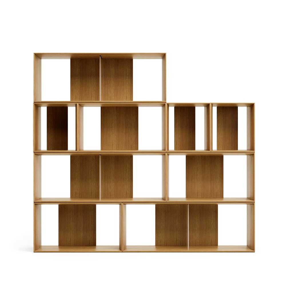 Modulares Standregal in Eiche Furnier - Hero (neunteilig)