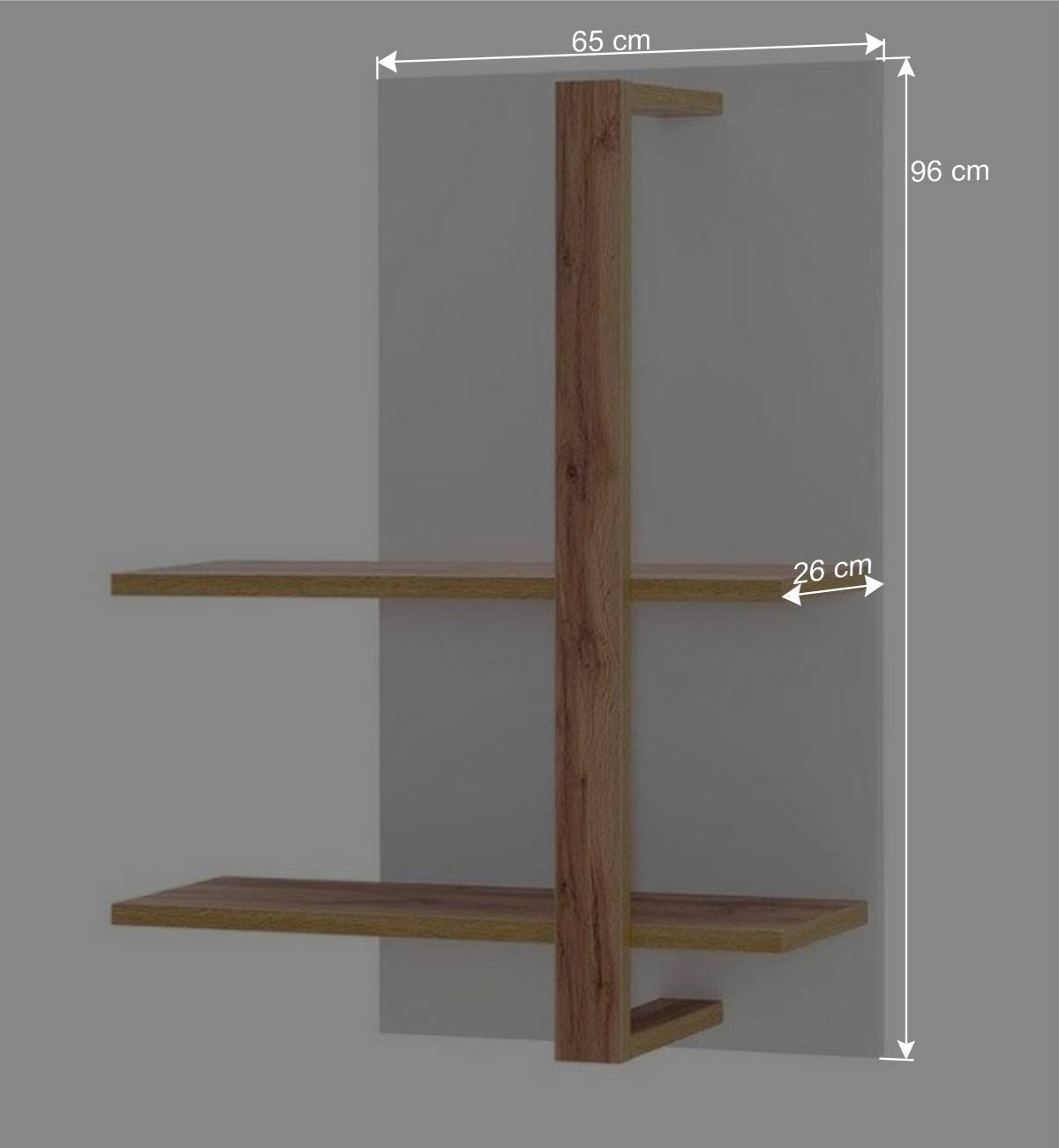 65x96x26 Design Wandregal in Weiß - Caldri