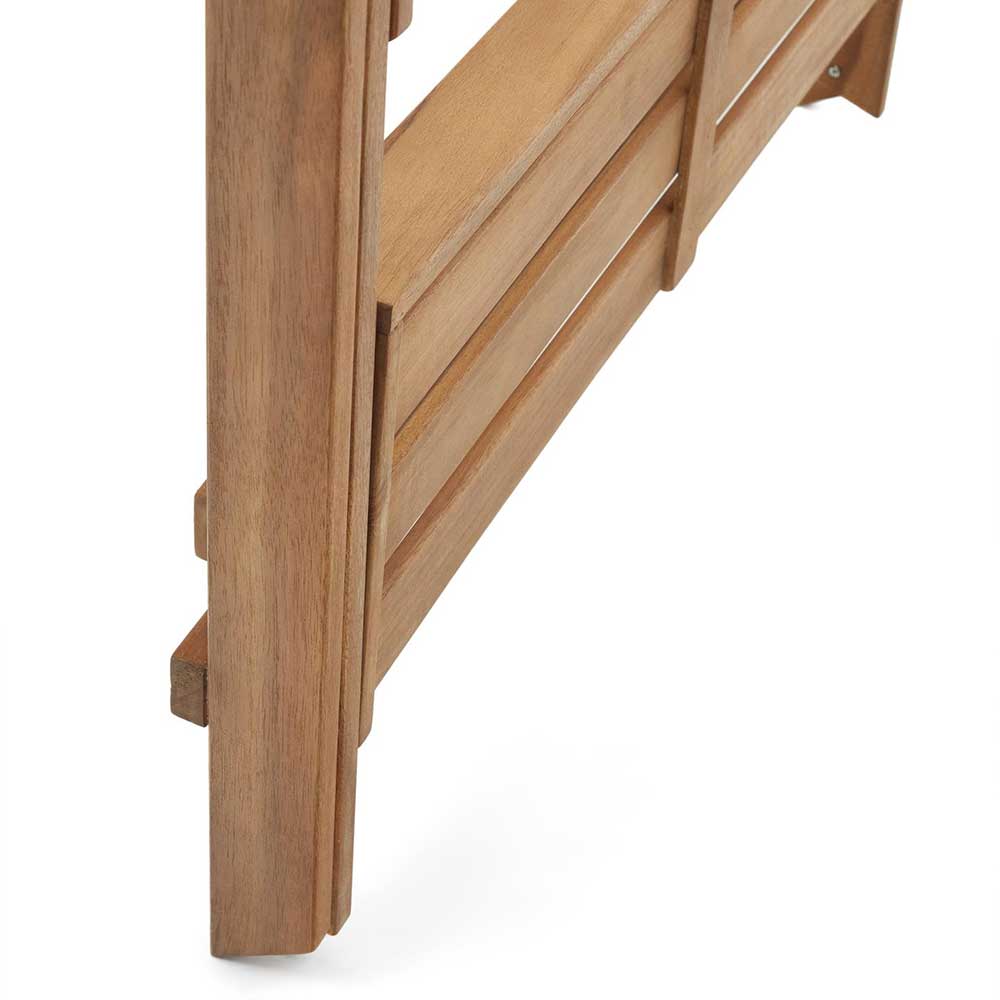 Unterer Rahmen und Standbein des stabilen Holzregals aus Akazienholz – Oledra