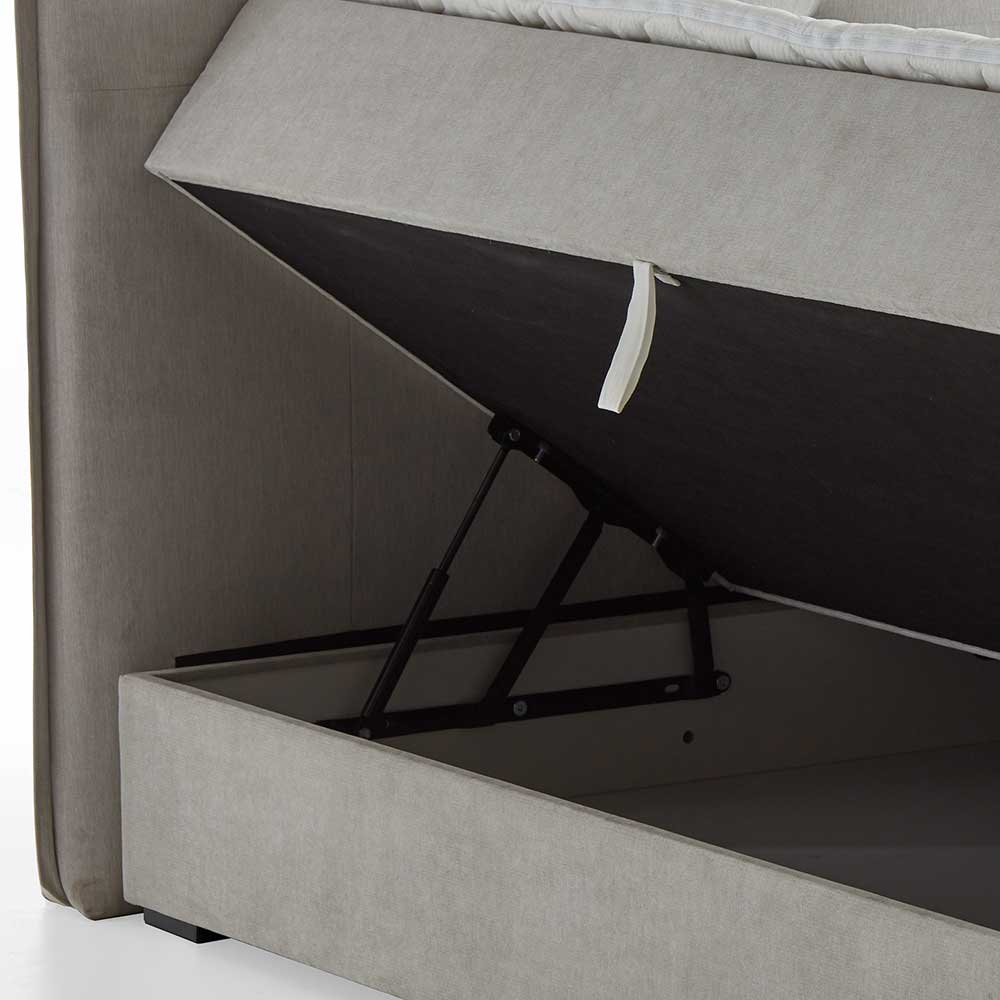 Stauraum Doppelbett in Hellgrau Stoff - Vensun