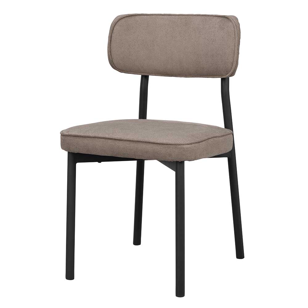 Esszimmerstuhl in Graubraun gepolstert - Vulcanisa (2er Set)