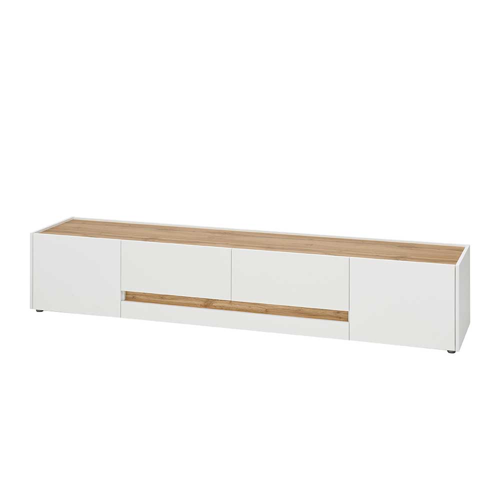 Design TV Board in Weiß & Wildeiche Optik - Nonessia
