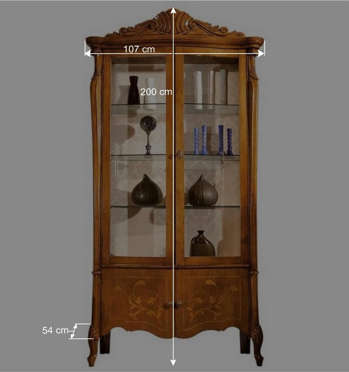 4-türige Vitrine im Italienischem Stil - Carlenna III