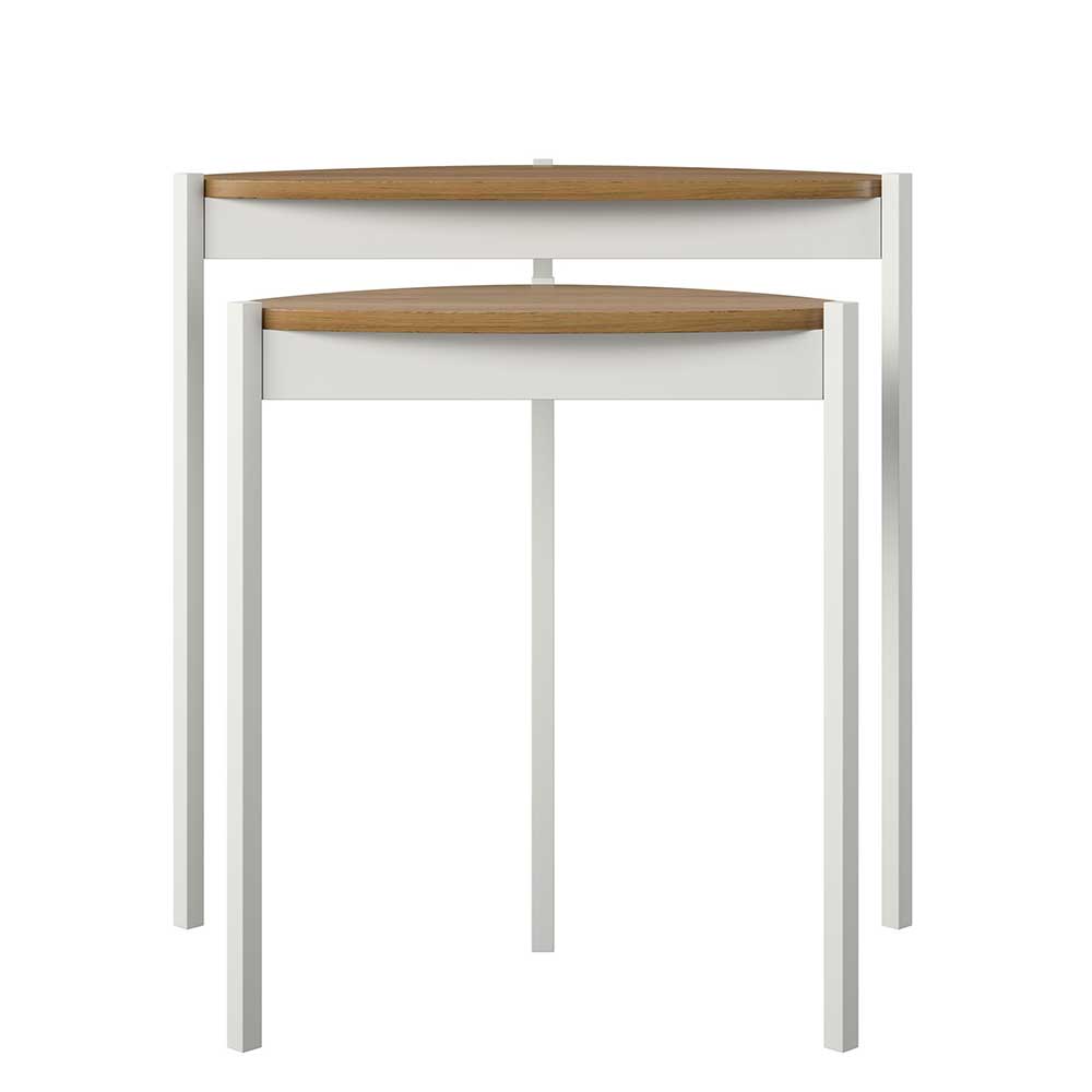 Design Beistelltisch Duo in Walnuss Optik - Procado (zweiteilig)