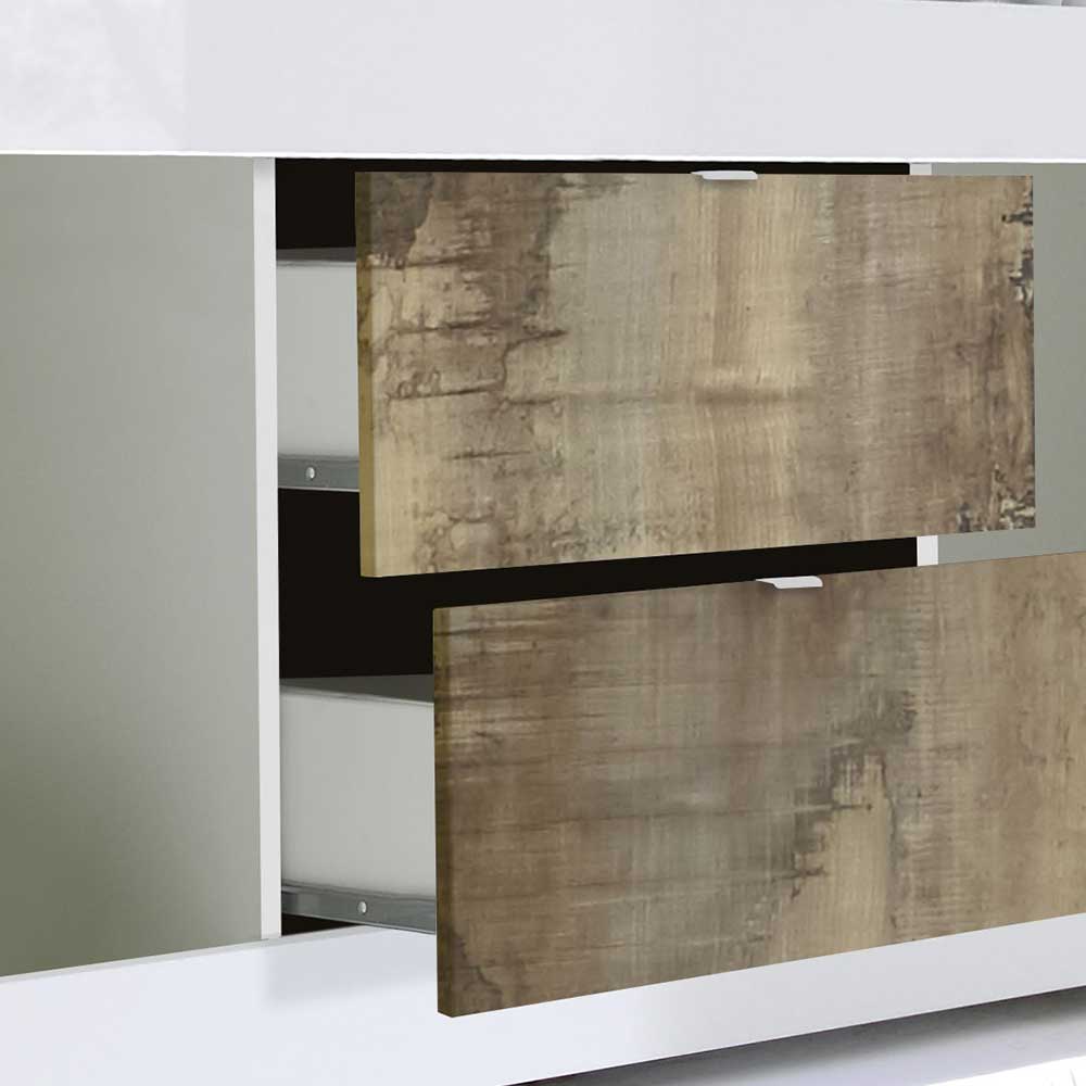 TV Schrank in Holz verwittert - Olvenion