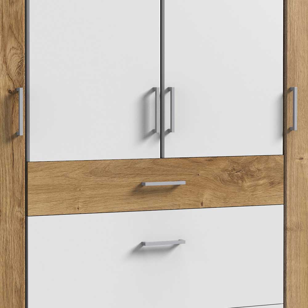 179x199x58 Kleiderschrank 4 Türen & 3 Schubladen - Curacao