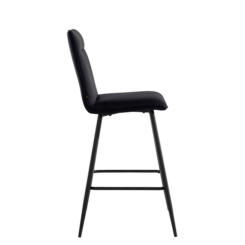Gepolsterte Barstühle in Schwarz - Skinna (2er Set)