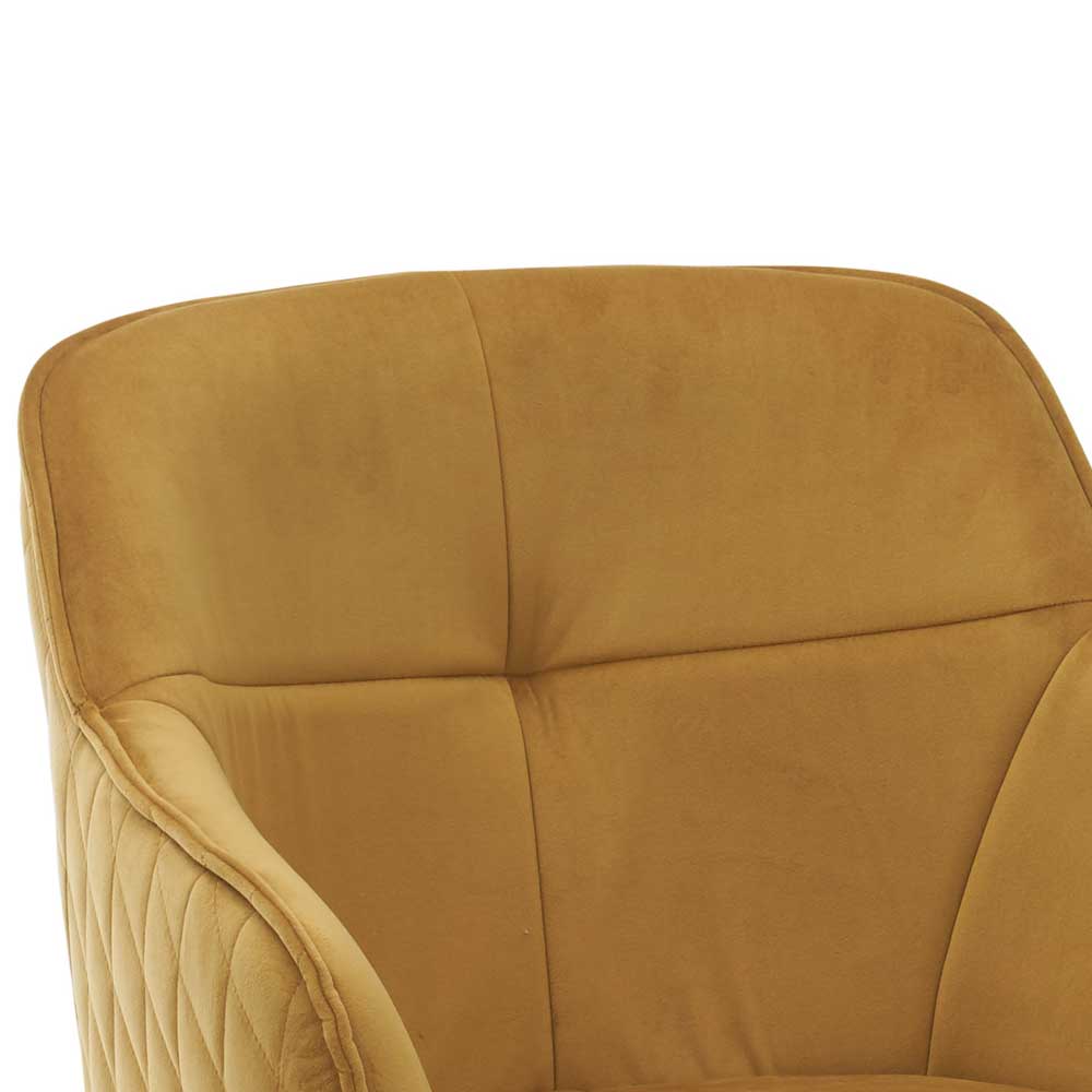 Drehbarer Tischsessel in Gold Samt - Bagavano (2er Set)
