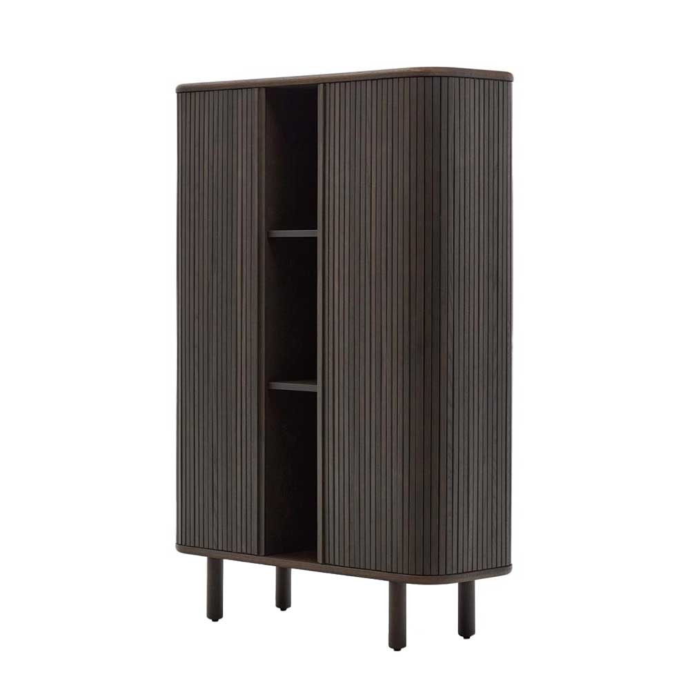 Retro Highboard mit Schiebetüren und Fächern - Tadaco