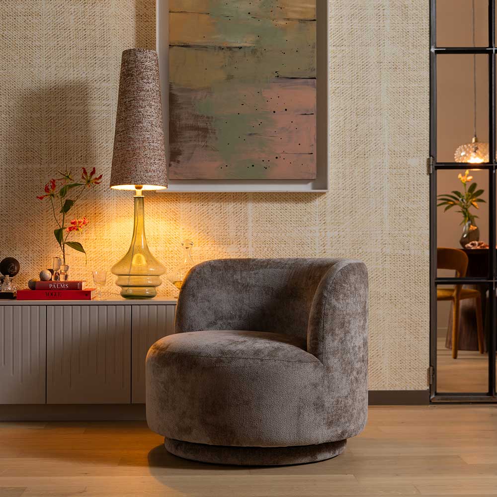 Polstersessel in Taupe Chenille - Fridelia