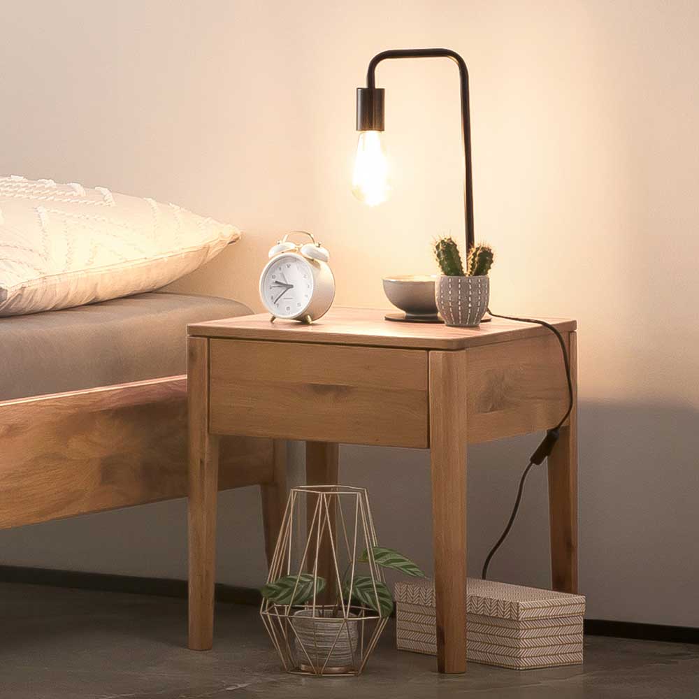 Wildeiche Bett für Dachschrägen - Vinodoras