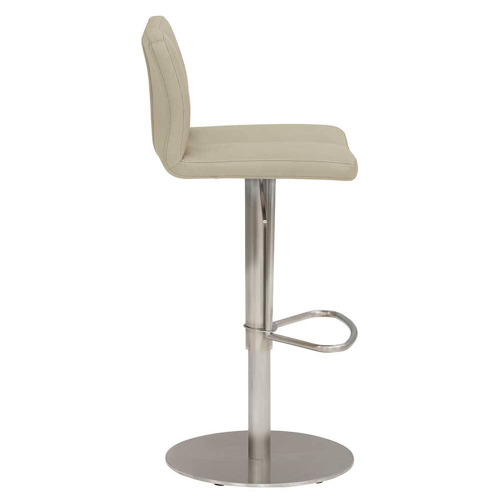 Barhocker mit Rückenlehne in Taupe - drehbar - Iljana