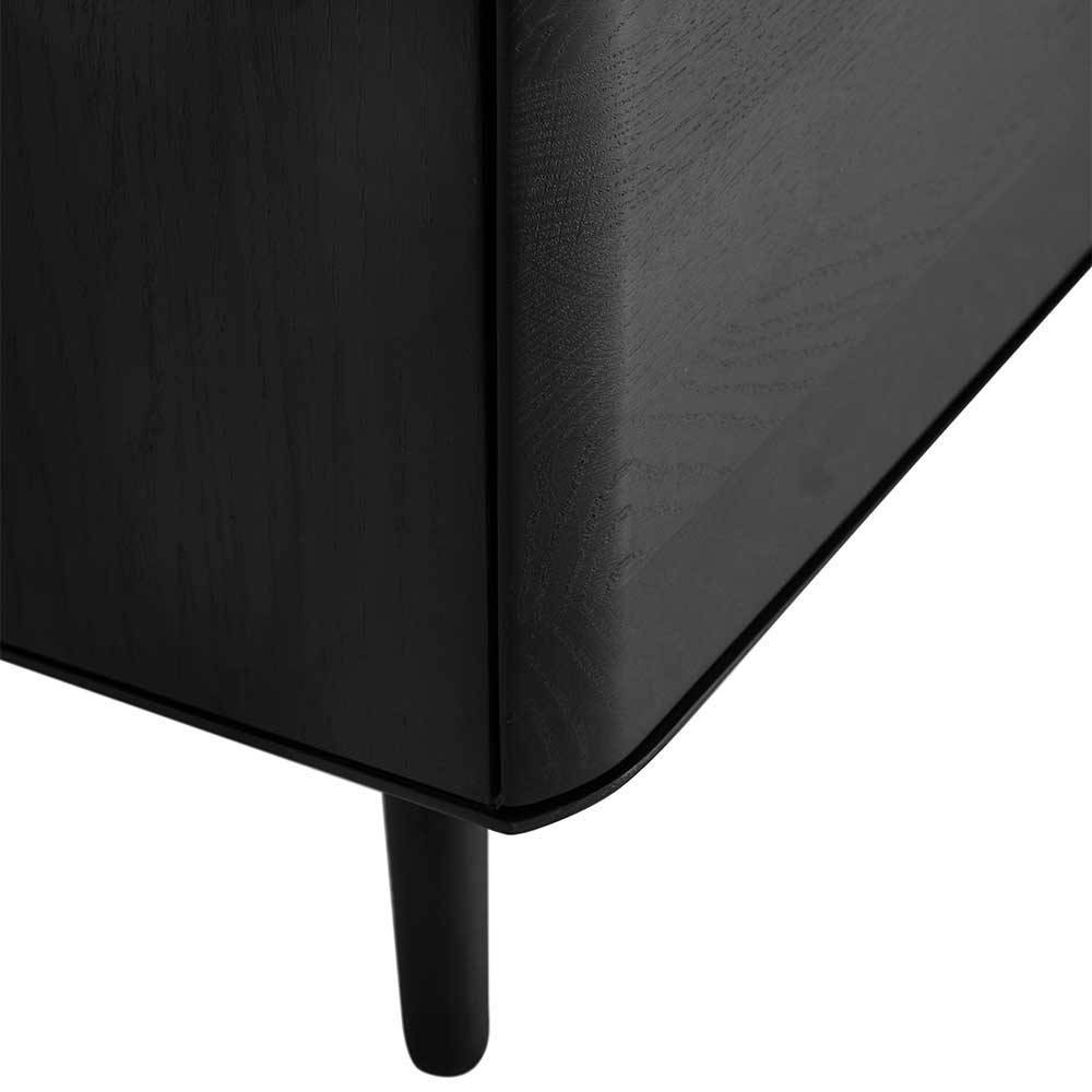 Eiche TV Lowboard in Schwarz geölt - Janeira