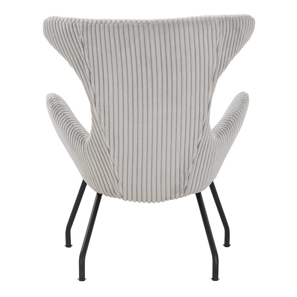 Grauer Cord Sessel im Skandi Design - Abid