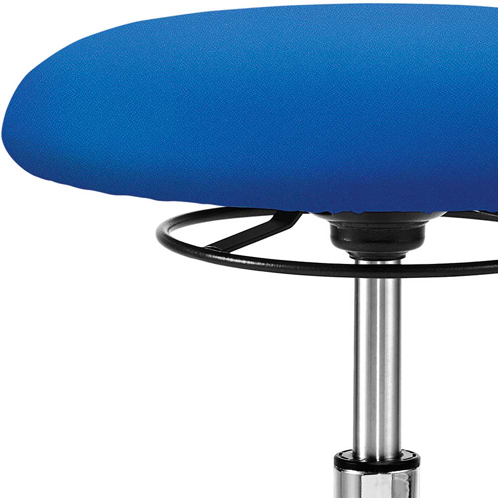 Webstoff Arbeitsdrehhocker in Blau - Lindos
