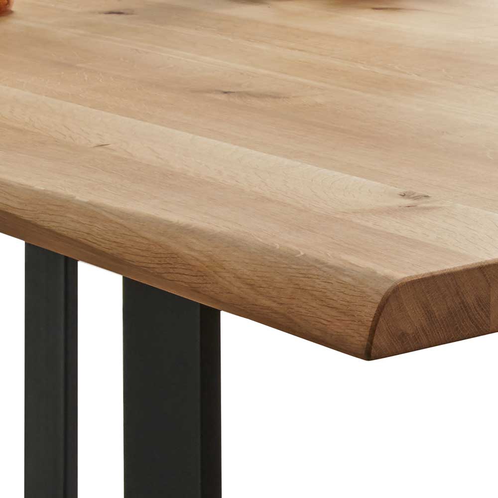 Esszimmer Tisch mit Holzplatte aus Wildeiche - Rouven