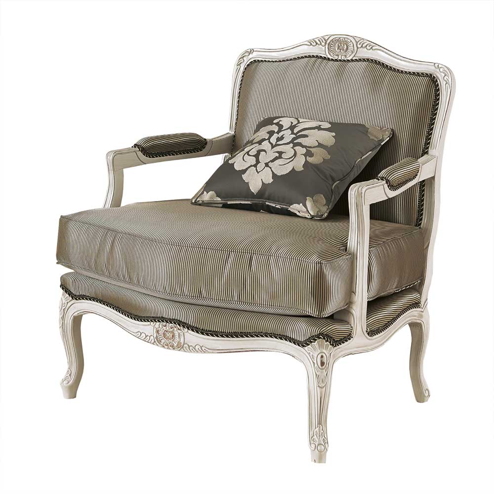 Sessel in Taupe und White Wash Buche - Choice