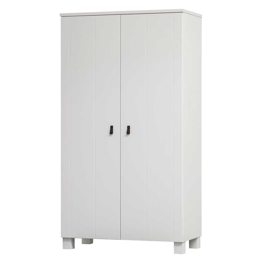 Rustikal-moderner Kleiderschrank in Weiß Kiefer - Zanyorita