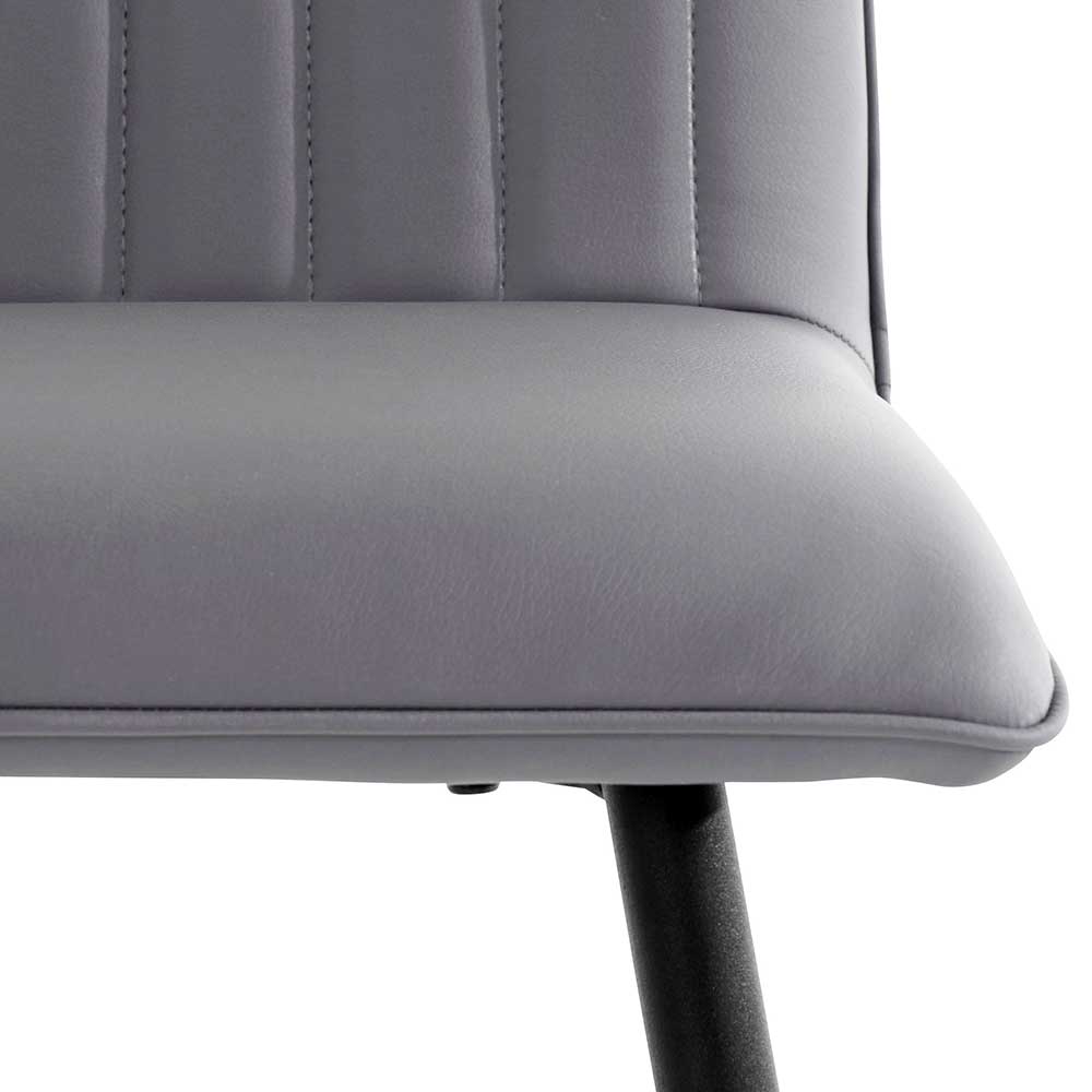 Kunstleder Barstühle in Grau - Eleganto (2er Set)