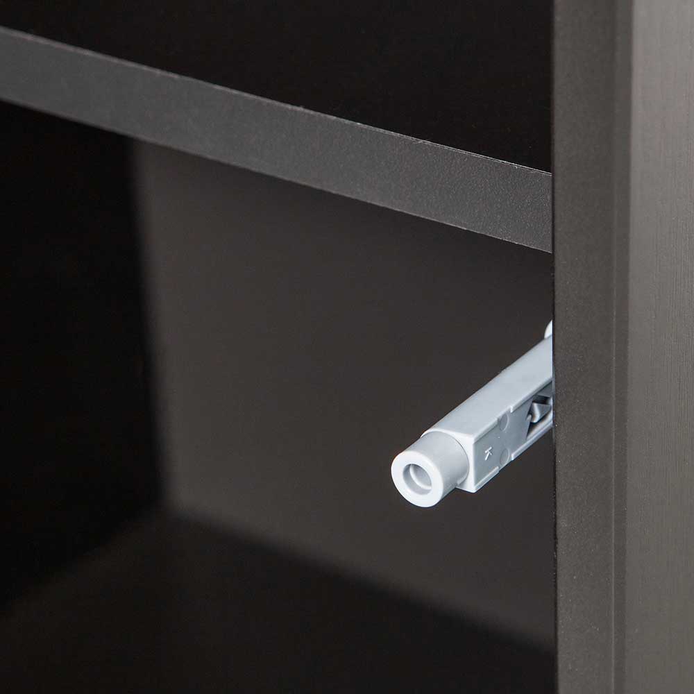 44x188x35 cm 1-türiger Schrank in Schwarz lackiert - Riley