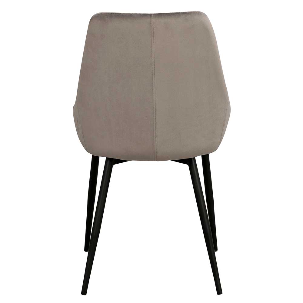 Set Polsterstühle in Grau Samt - Cross (2er Set)