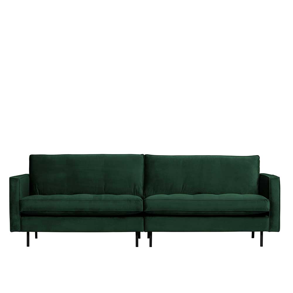 Grüne Couch mit Samtbezug fürs Wohnzimmer - Distroit