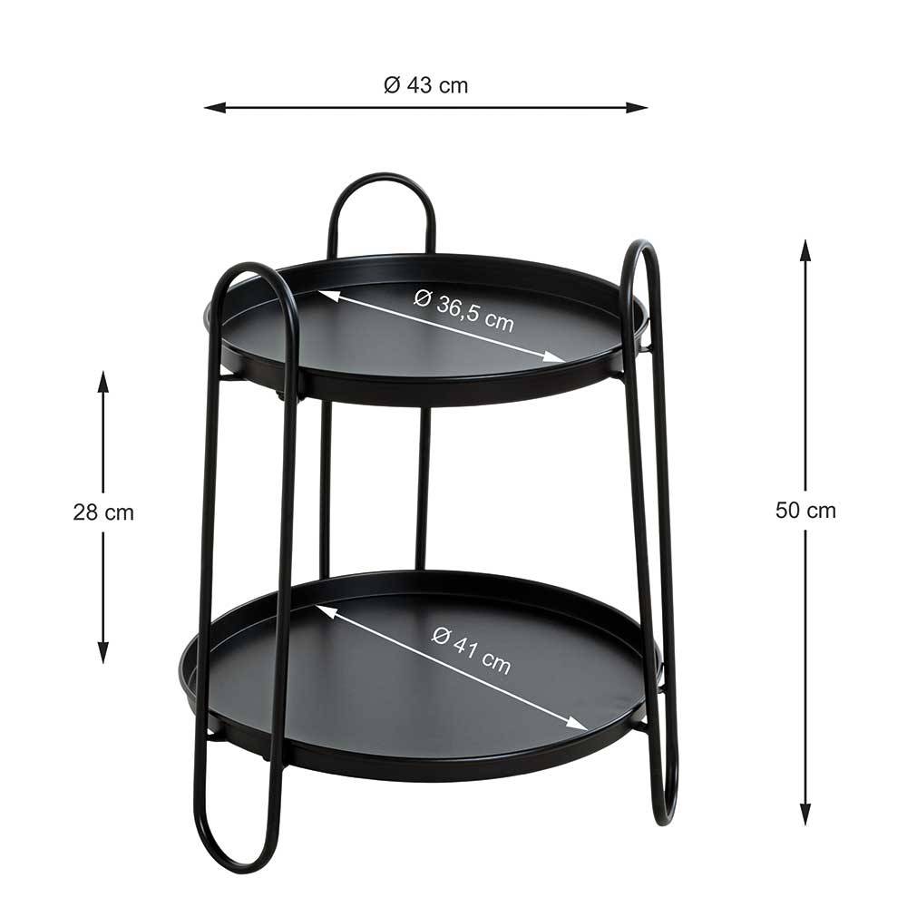 Runder Design Beistelltisch in Schwarz - Inhaga