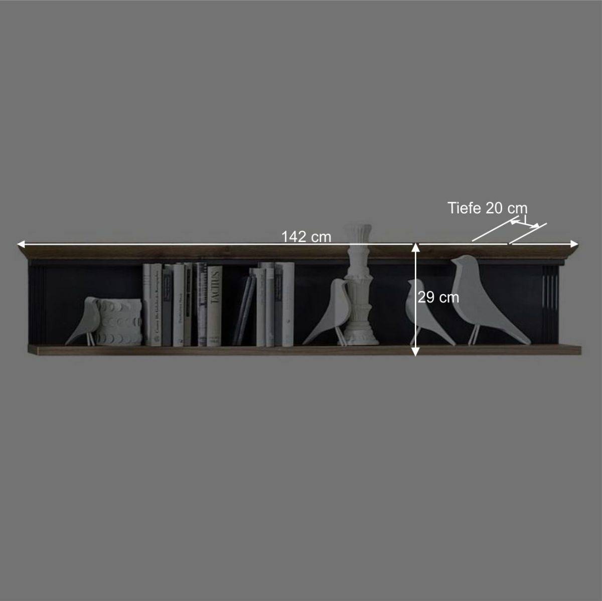 Landhaus TV Bank & Wandregal zweifarbig - Thumbs (zweiteilig)