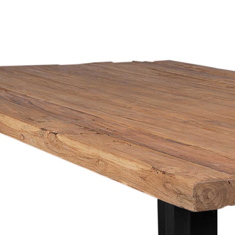 Teak Altholz Tisch mit Metallgestell - Holdywas
