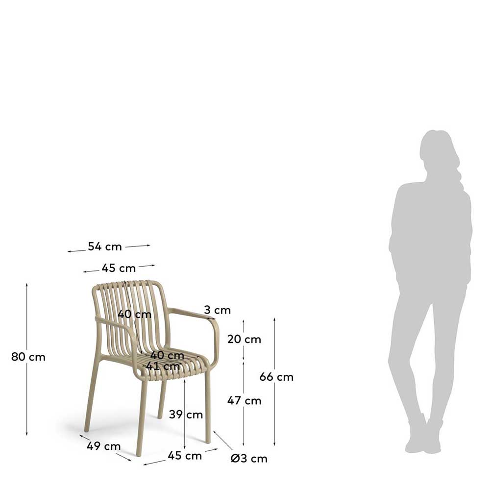 Moderne Outdoorstühle in Beige - Rica (4er Set)