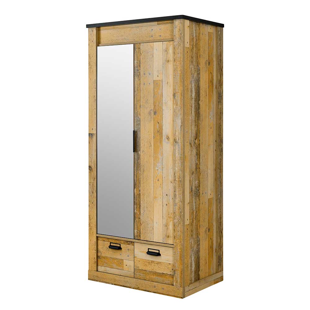 93x209x63 Kleiderschrank mit Spiegel - Naiavio