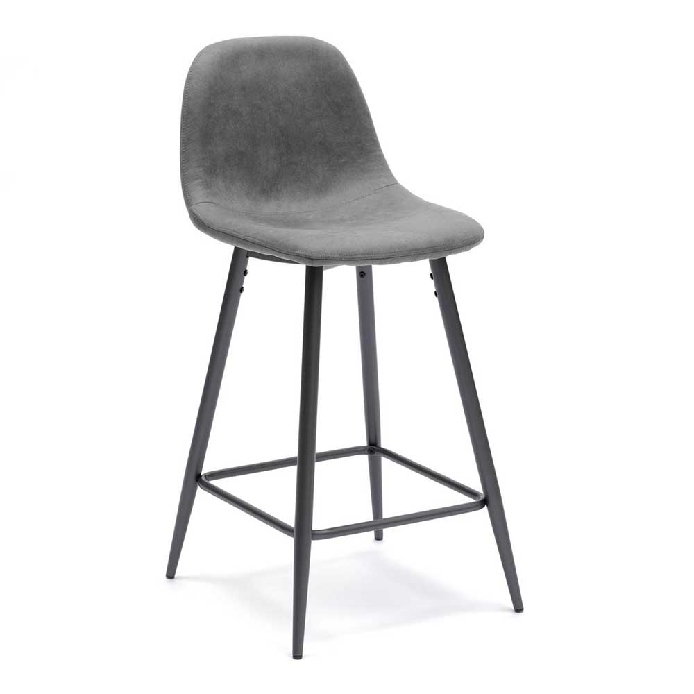 Dunkelgraue Barstühle mit Sitzschale - Vrono (2er Set)
