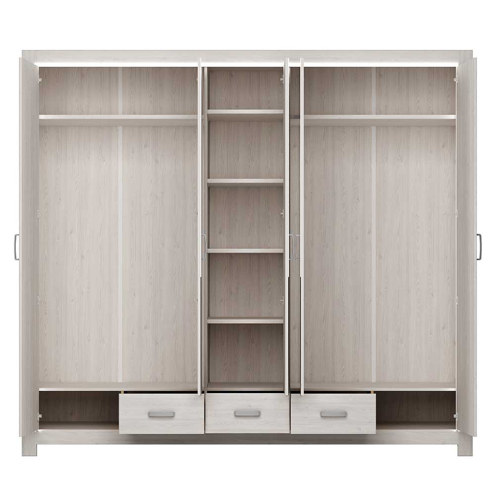 Set Schlafzimmer Möbel in Weiß Holz Optik - Ektado (vierteilig)