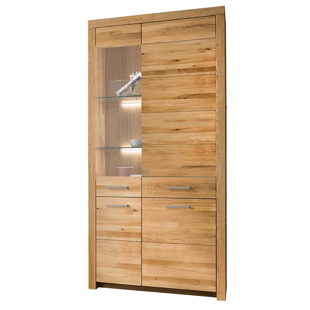 102x204x40 cm Wohnzimmer Holzschrank aus Wildeiche - Loitons