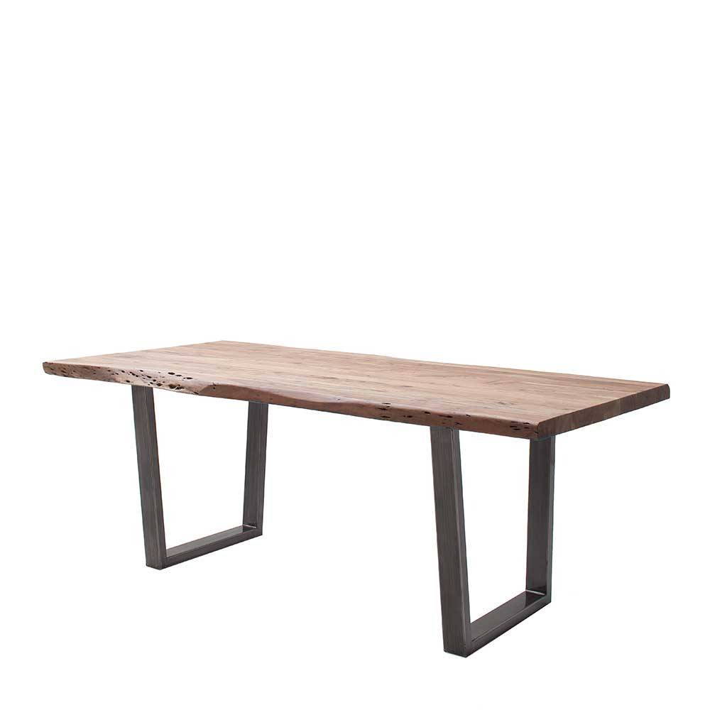 Baumkanten-Esstisch mit Trapezgestell - Guerrero