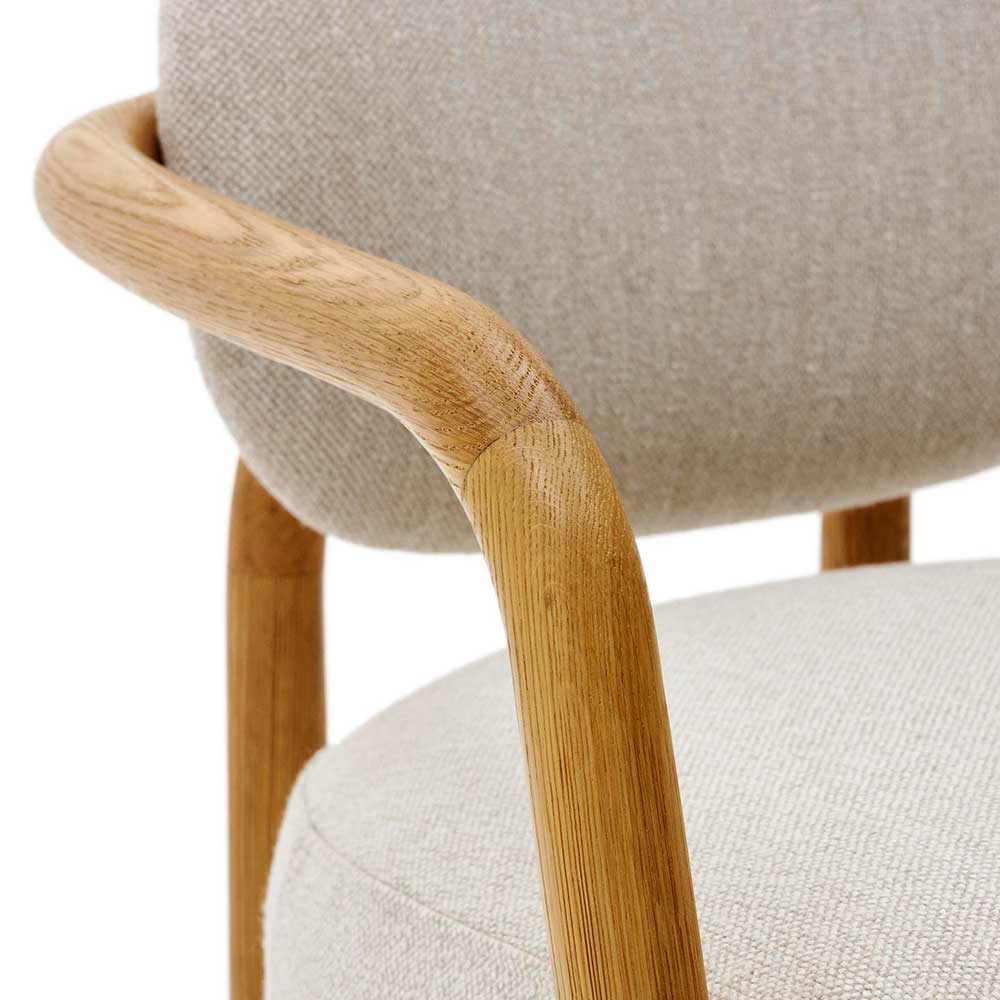 Skandi Design Sessel aus Chenille und Massivholz - Yilton